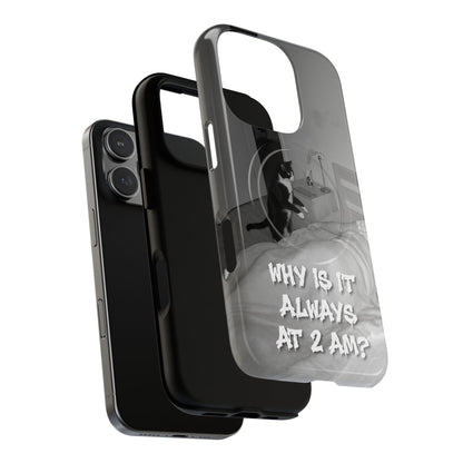 Phone Case “Why Is It Always at 2 AM?” Cat Photo Tough Magnetic Case
