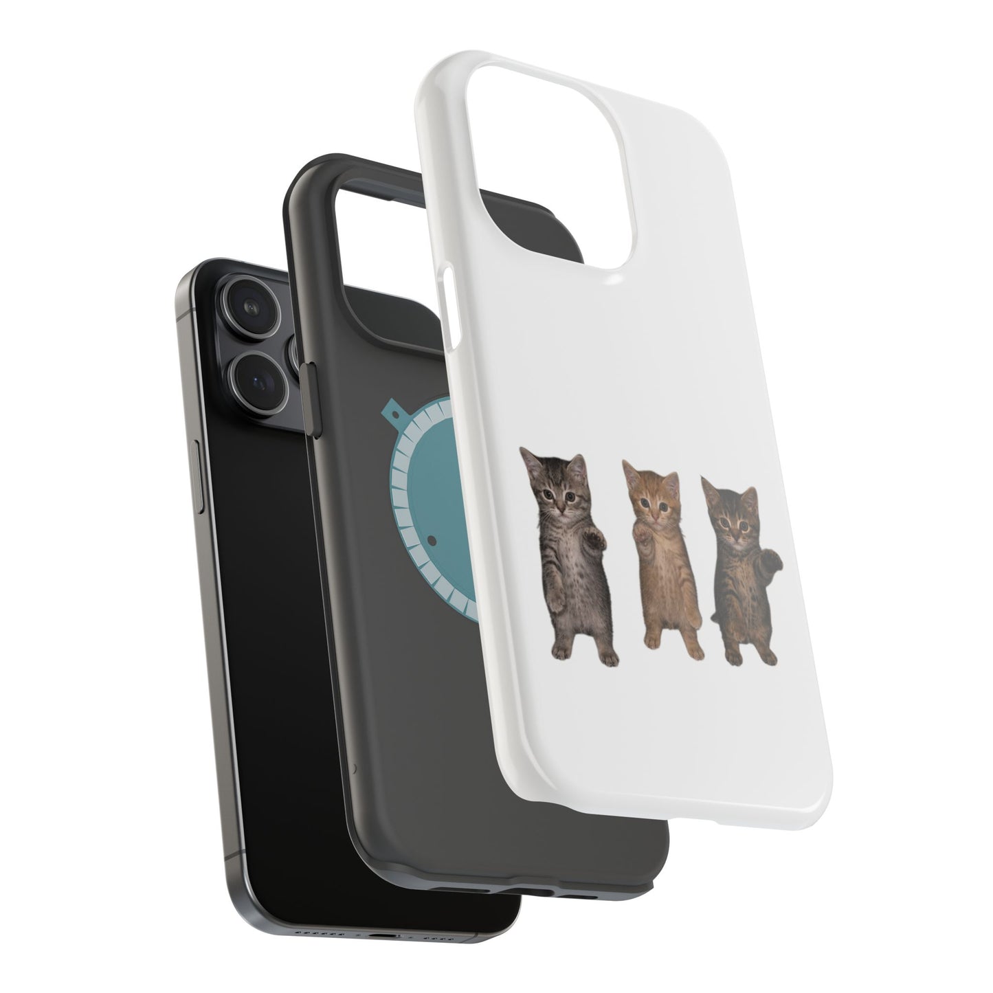 Cute Standing Trio Kittens Dancing Magnetic Impact-Resistant Phone Case