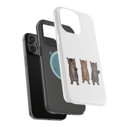 Cute Standing Trio Kittens Dancing Magnetic Impact-Resistant Phone Case
