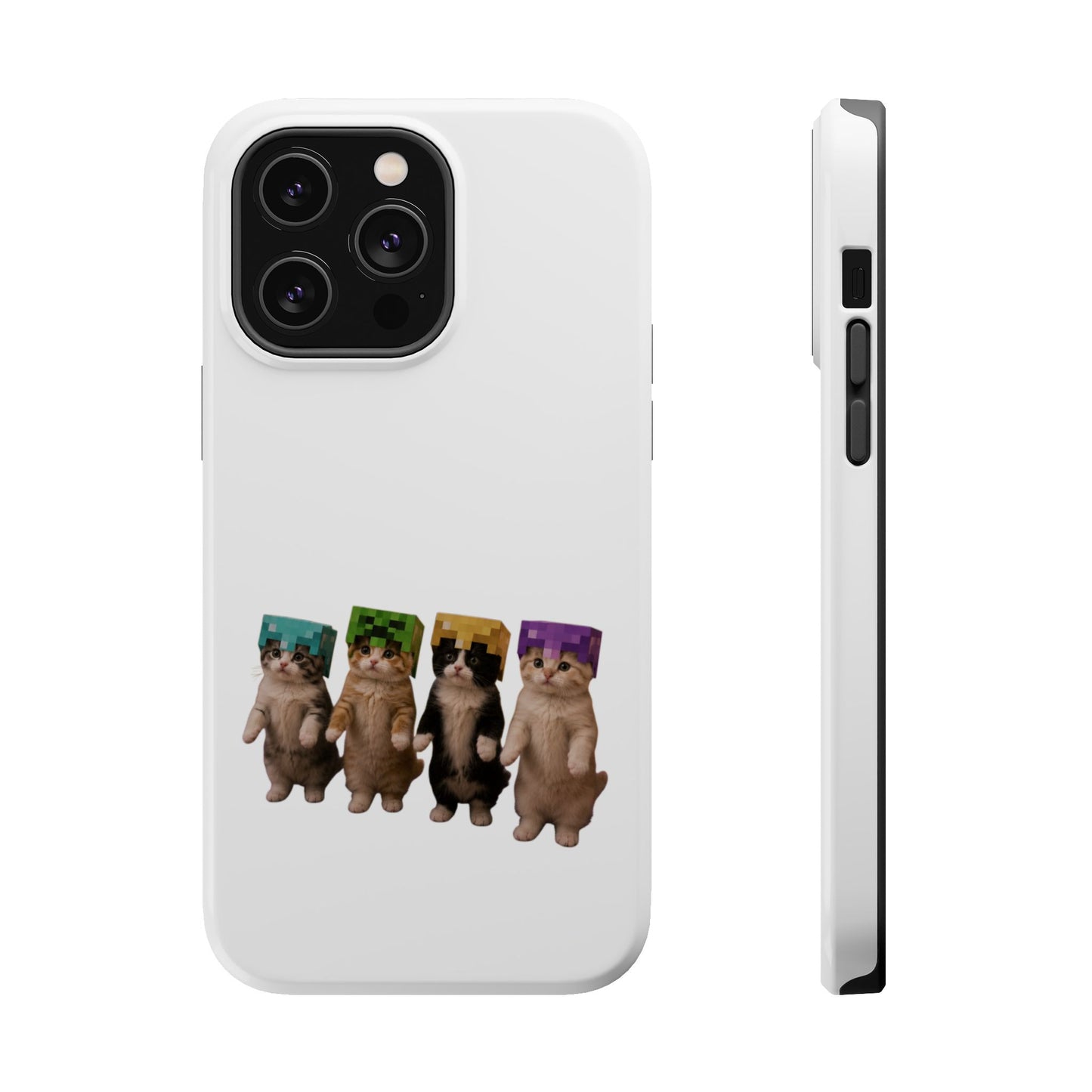 Dancing Kittens Minecraft Helmet Magnetic Impact-Resistant Phone Case