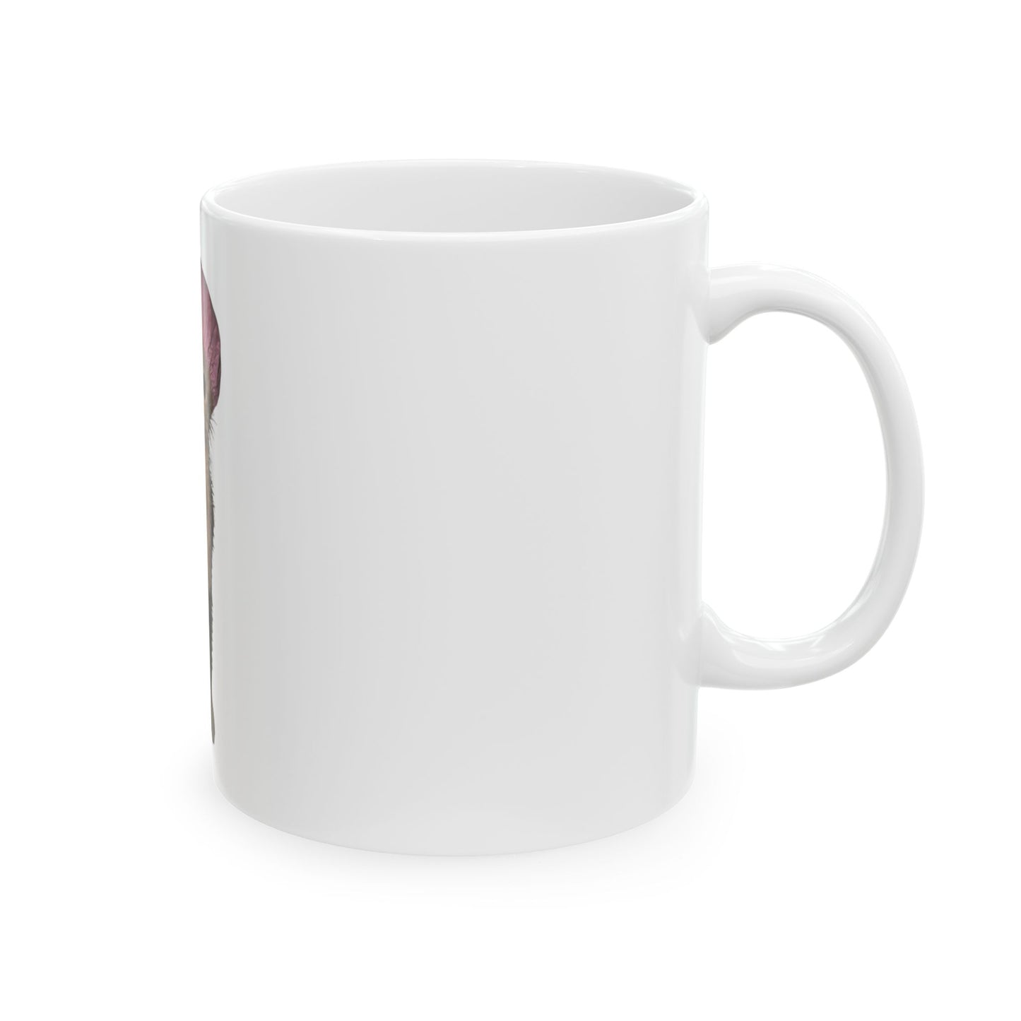 Cute Standing Kitten Mug with Pink Shower Cap (11oz, 15oz)