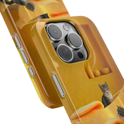 Cat Cozy Phone Case – Cute Kittens in Yellow Living Room Snap Case