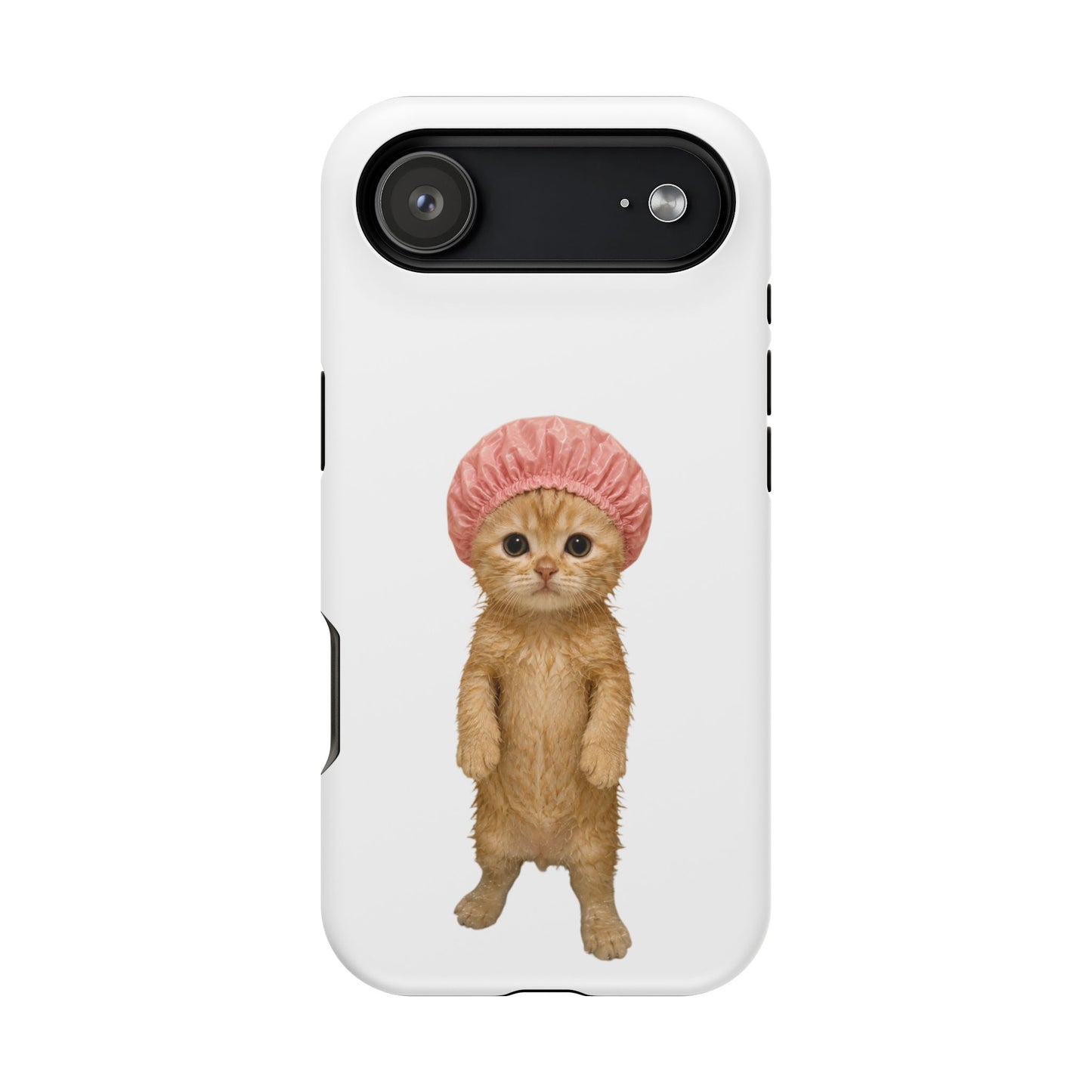 Cute Kitten in Shower Cap Magnetic Impact-Resistant Phone Case