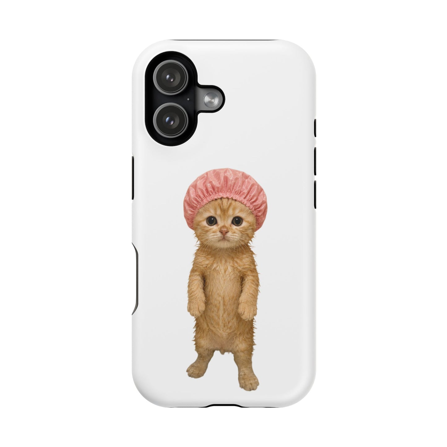 Cute Kitten in Shower Cap Magnetic Impact-Resistant Phone Case