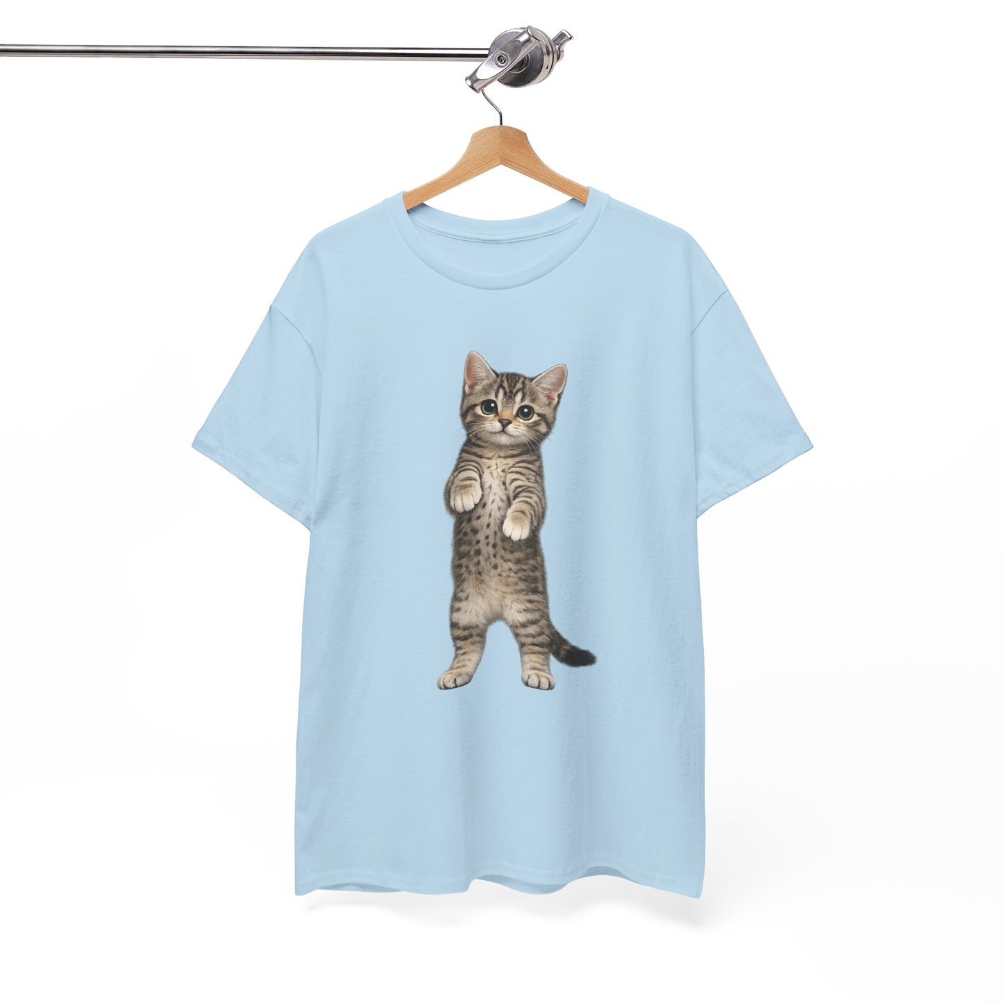 Standing Tabby Kitten T-Shirt — Cute Cat Graphic Tee for Cat Lovers
