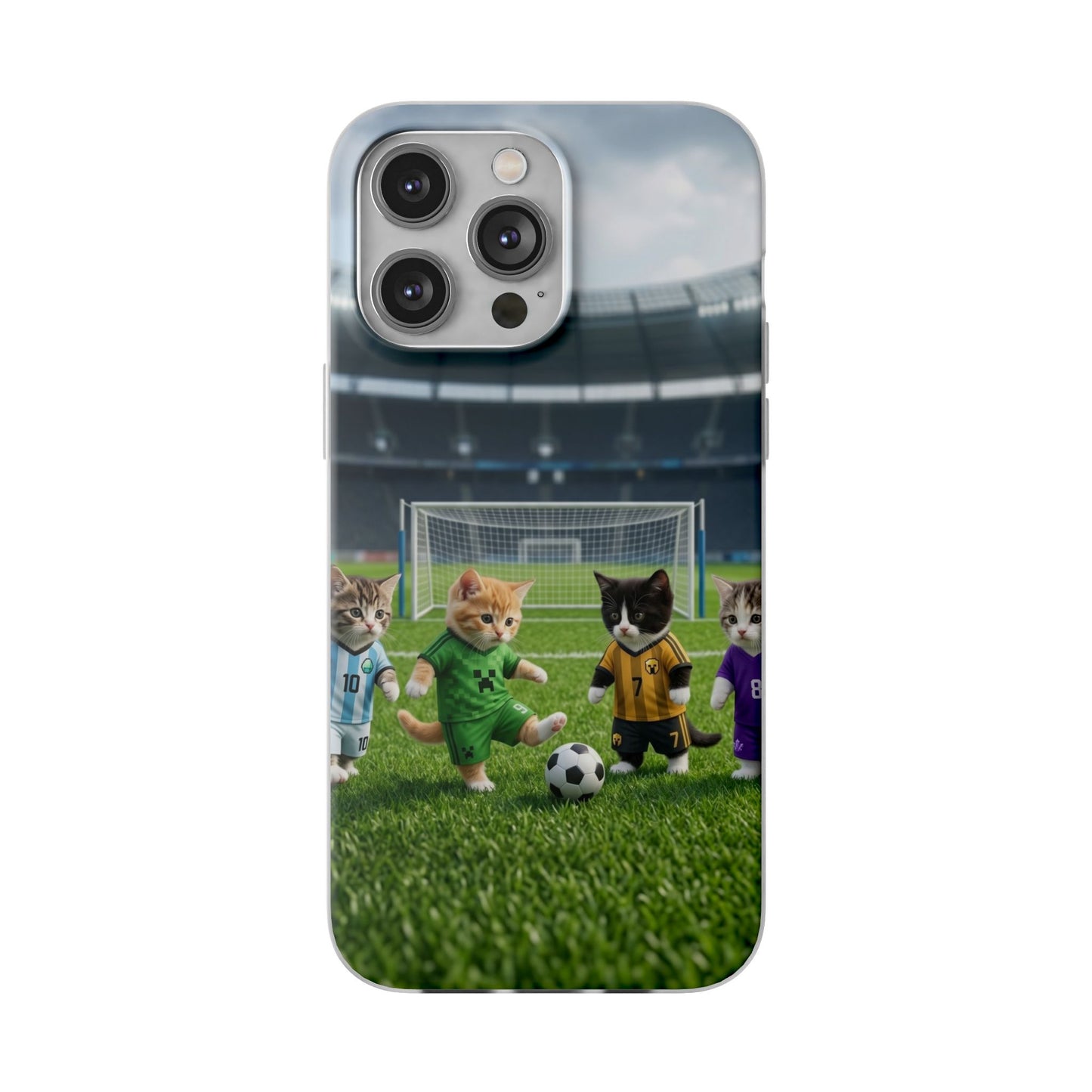 Cute Soccer Cats Phone Case — Kawaii Football Kit iPhone Cover