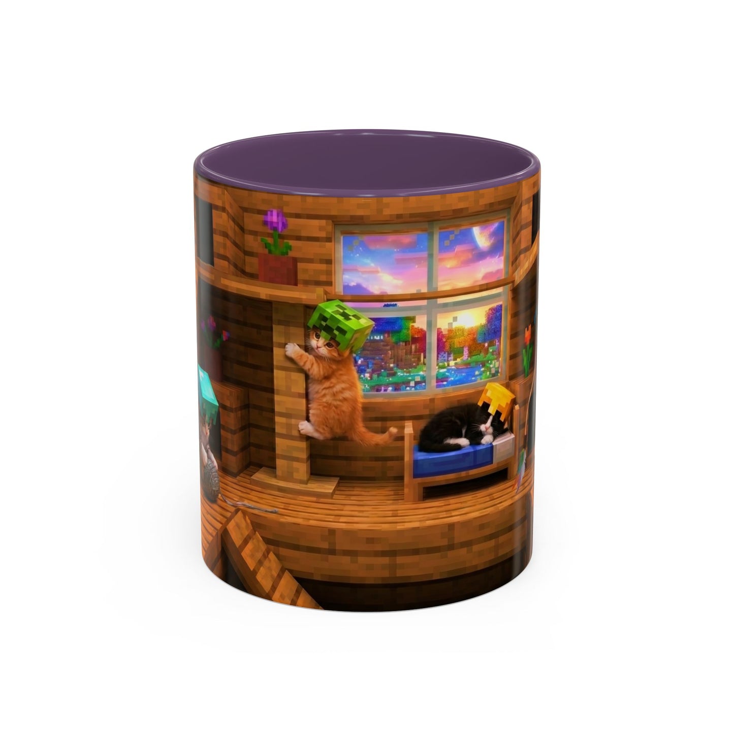 Cozy Cat Tree Accent Coffee Mug — Cute Kitten Window Scene (11/15 oz)