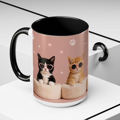Cute Cat Lovers Coffee Mug - 11 & 15oz - Perfect Gift for Pet Owners
