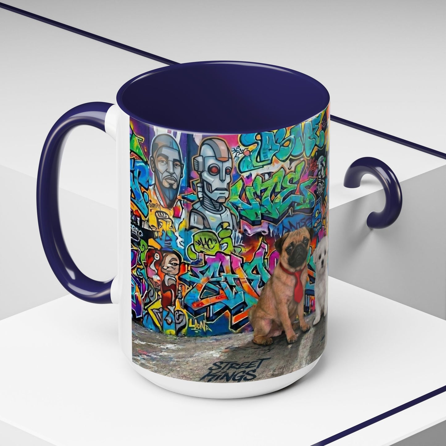 Graffiti Pets Coffee Mug — Colorful Street Art Dog & Cat Accent Mug (11/15oz)