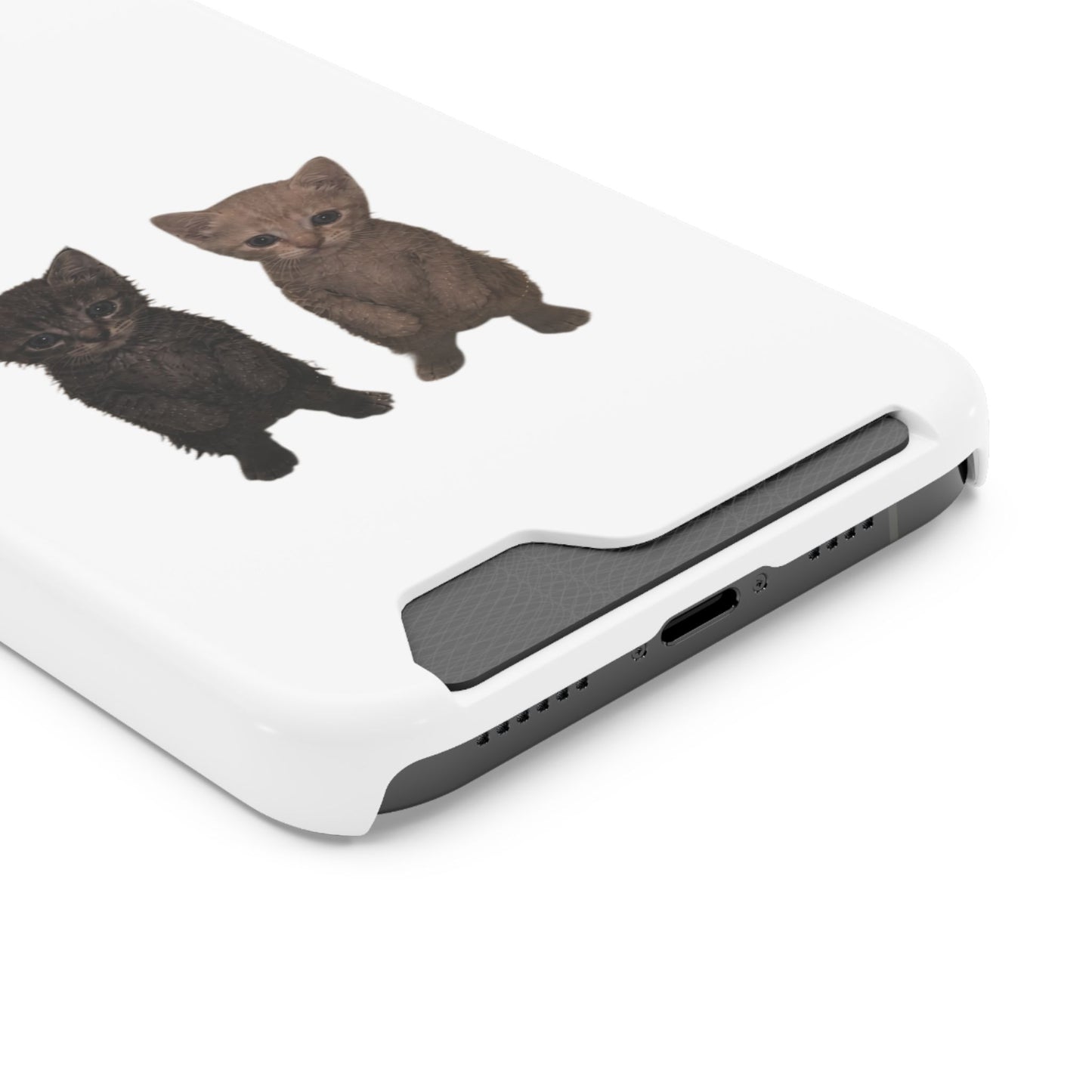 Cute Kitten Duo Phone Case with Card Holder