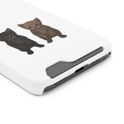 Cute Kitten Duo Phone Case with Card Holder