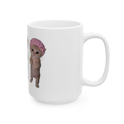 Cute Kittens  Bonnet Trio Ceramic Mug (11oz, 15oz)
