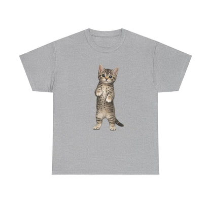 Standing Tabby Kitten T-Shirt — Cute Cat Graphic Tee for Cat Lovers