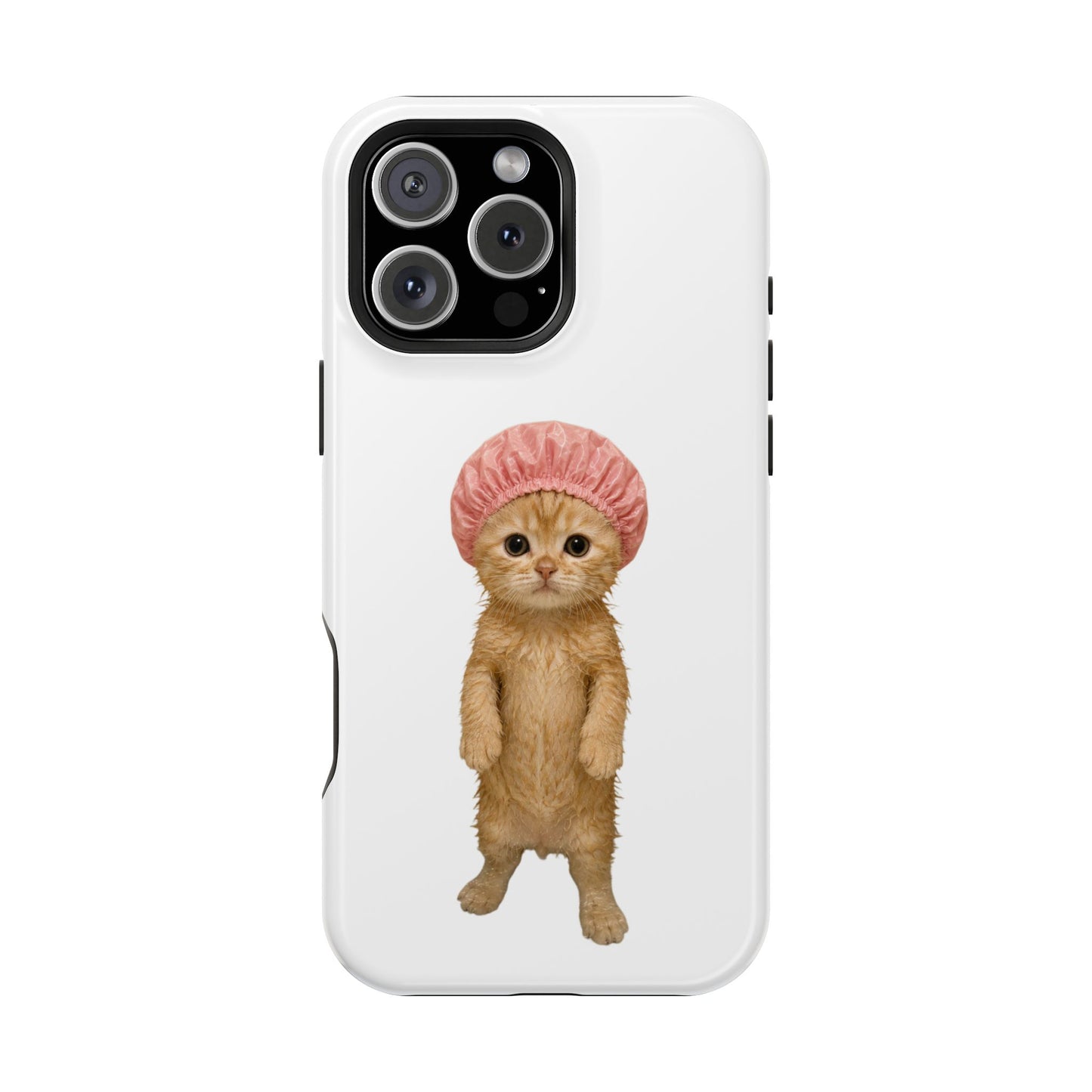 Cute Kitten in Shower Cap Magnetic Impact-Resistant Phone Case
