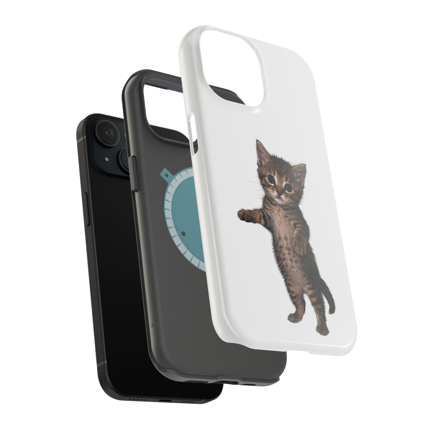 Cute Standing Kitten Magnetic Phone Case