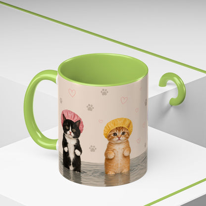 Cute Kittens in Shower Caps Accent Coffee Mug – 11/15oz