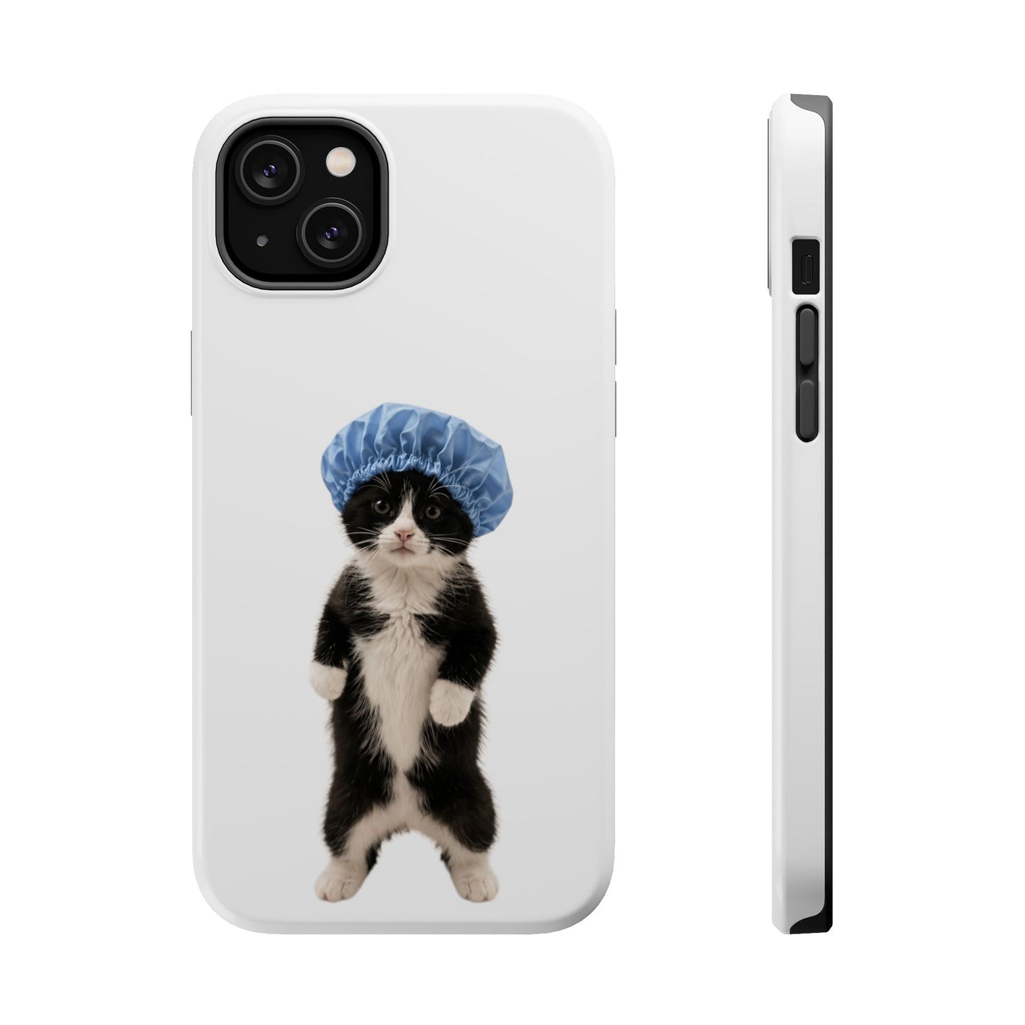 Cute Cat in Shower Cap Magnetic Impact-Resistant Phone Case