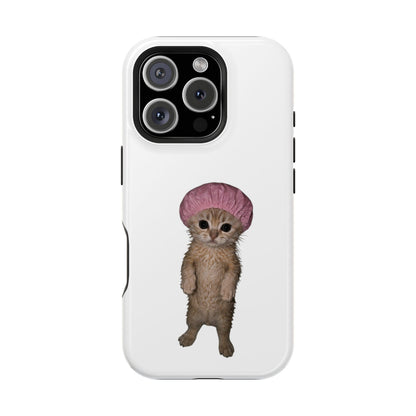 Cute Kitten in Shower Cap  Magnetic Impact-Resistant