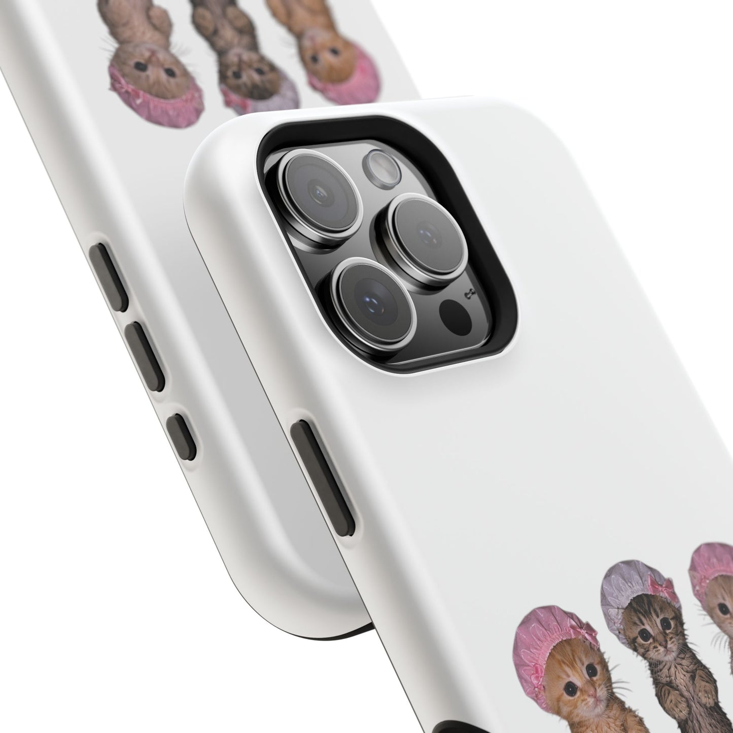 Cute Standing Kittens with Shower Caps  Phone Case