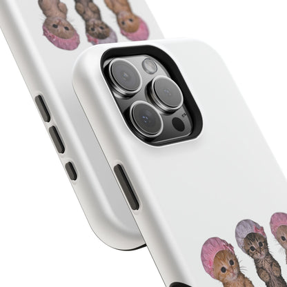 Cute Standing Kittens with Shower Caps  Phone Case