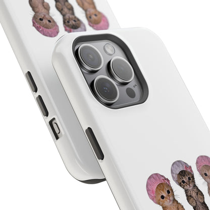 Cute Standing Kittens with Shower Caps  Phone Case