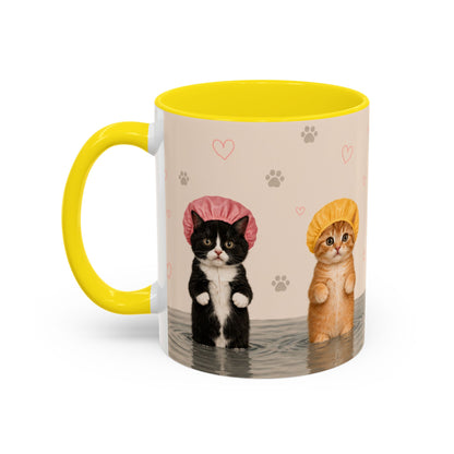 Cute Kittens in Shower Caps Accent Coffee Mug – 11/15oz
