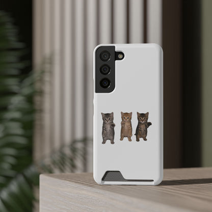 Cute Trio Kittens Phone Case with Card Holder