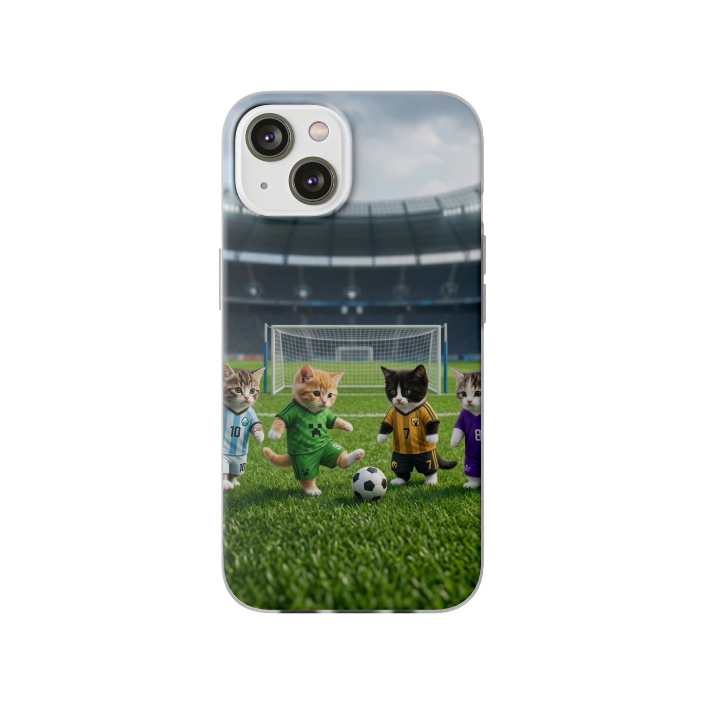 Cute Soccer Cats Phone Case — Kawaii Football Kit iPhone Cover