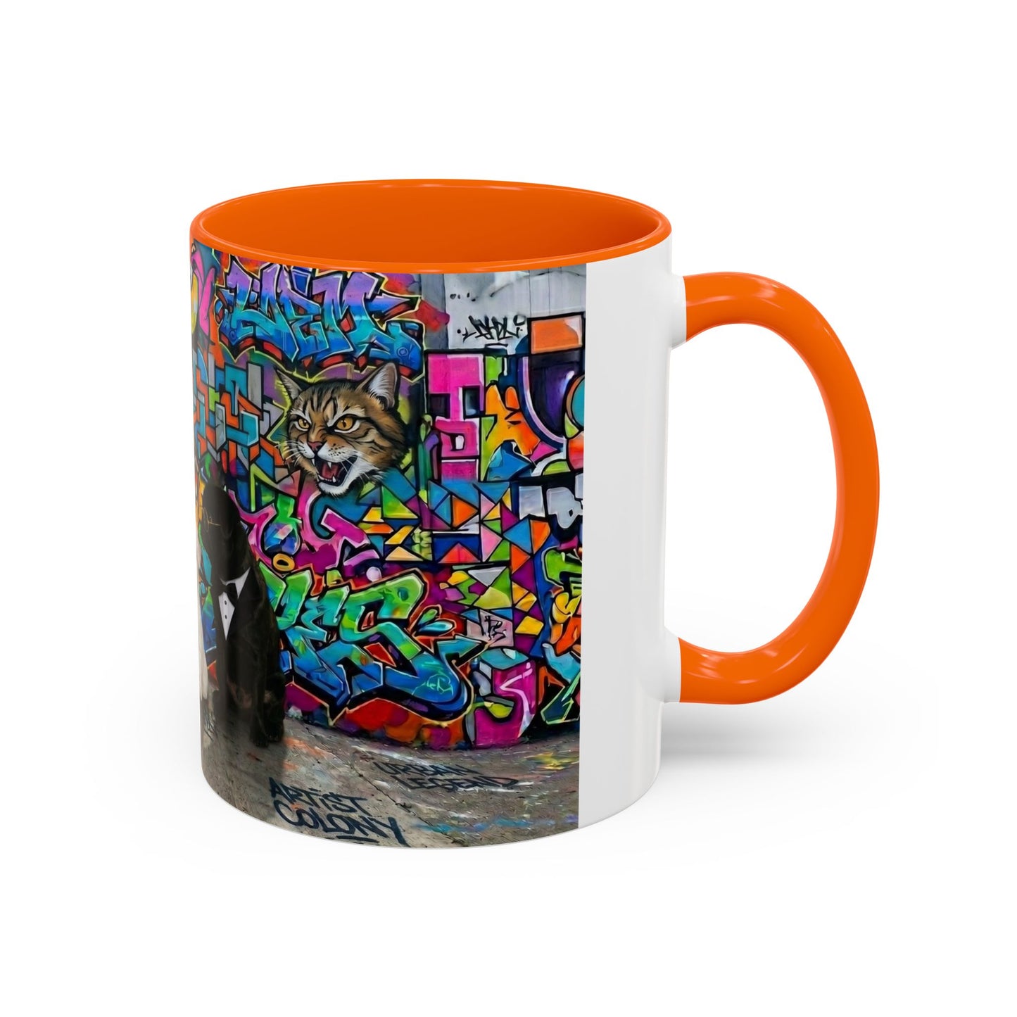 Graffiti Pets Coffee Mug — Colorful Street Art Dog & Cat Accent Mug (11/15oz)