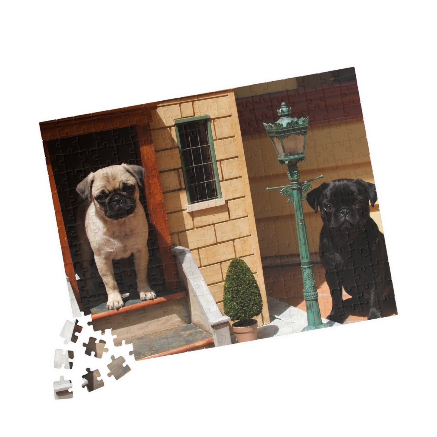 Pug Pair Photo Puzzle — 252/520/1014-Piece Jigsaw