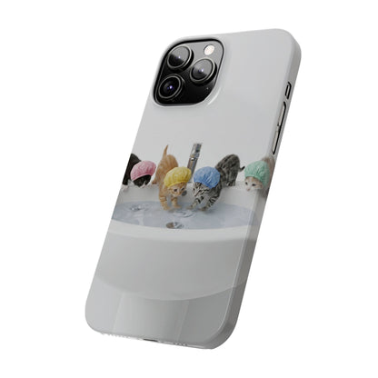 Slim Phone Case — Cute Kittens in Bathtub Design