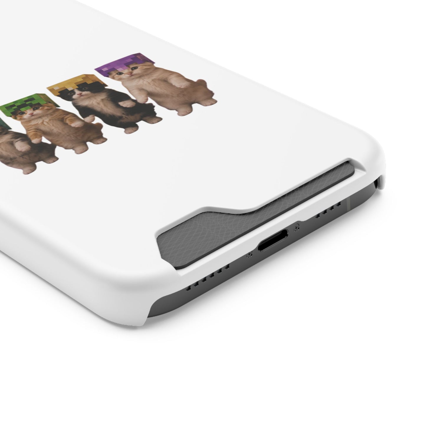 Minecraft Kittens Cat Phone Case with Card Holder