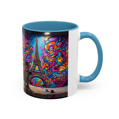 Street Kitties Graffiti Coffee Mug — Colorful Cat Art Accent Mug (11/15oz)