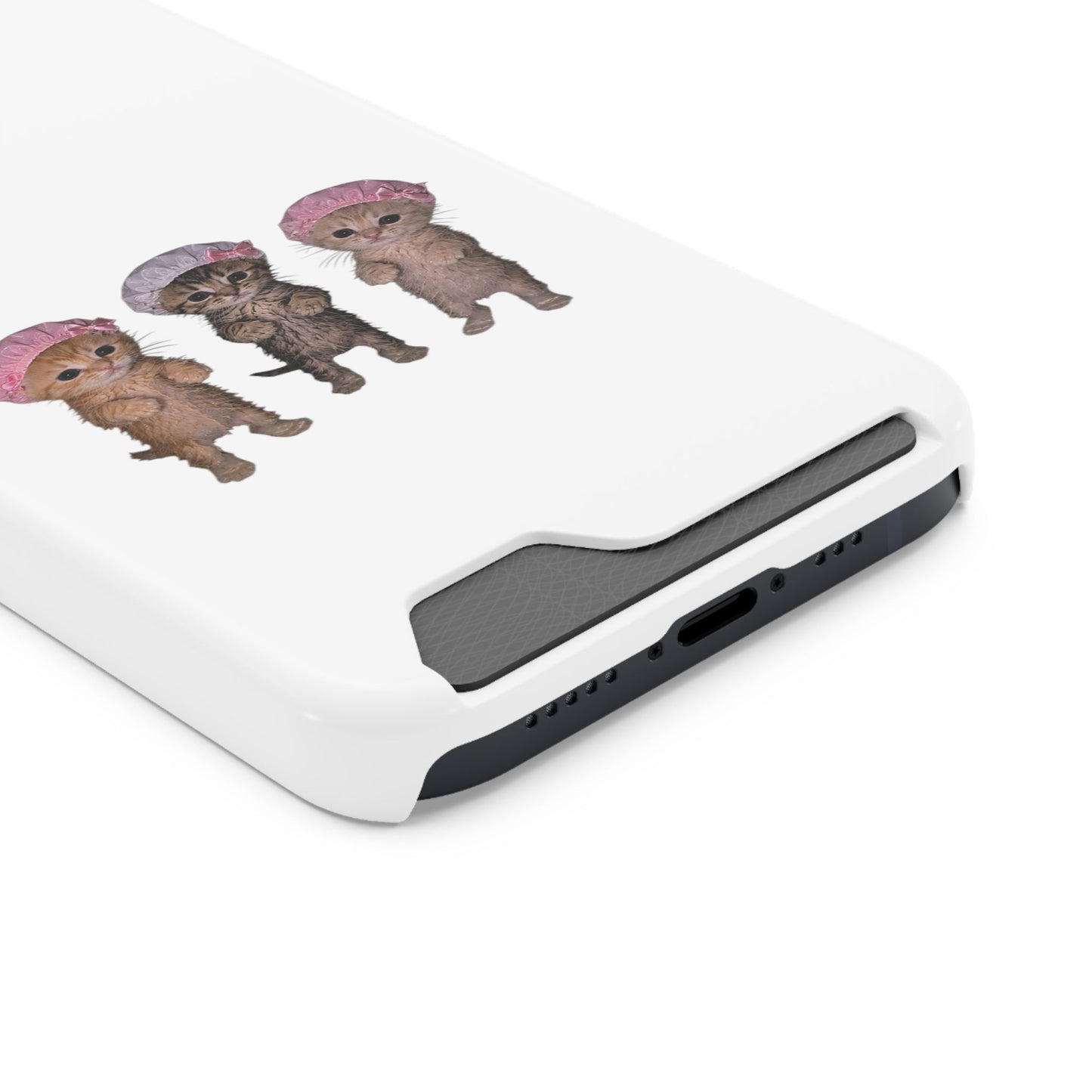 Cute Three Kittens Phone Case with Card Holder