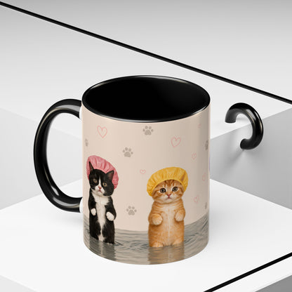 Cute Kittens in Shower Caps Accent Coffee Mug – 11/15oz