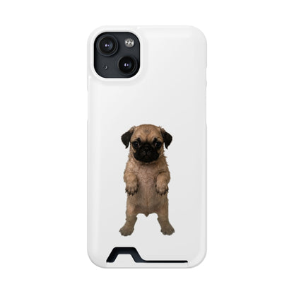 Cute Standing  Pug Card Holder Phone Case