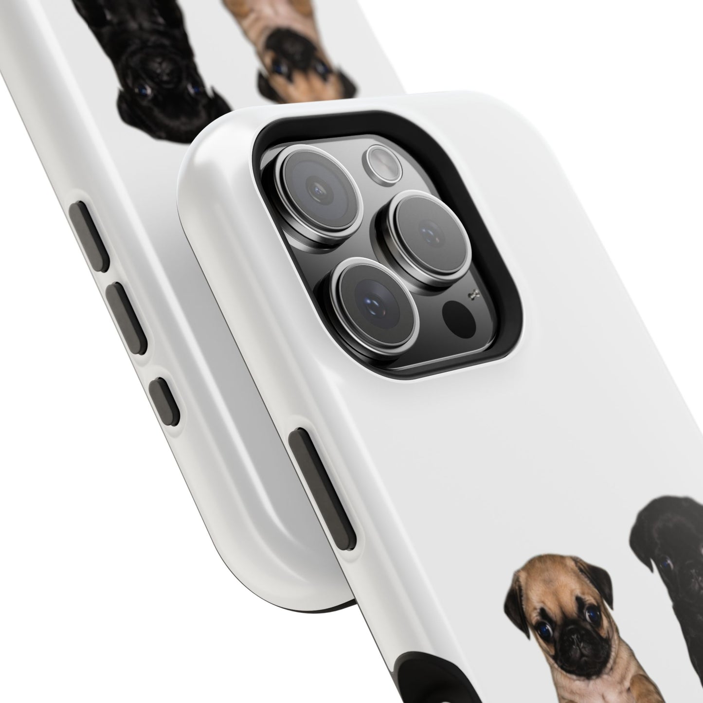 Cute Standing Pug Duo Magnetic Impact-Resistant Phone Case