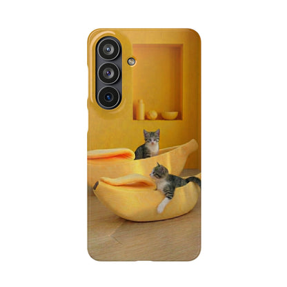 Cat Cozy Phone Case – Cute Kittens in Yellow Living Room Snap Case