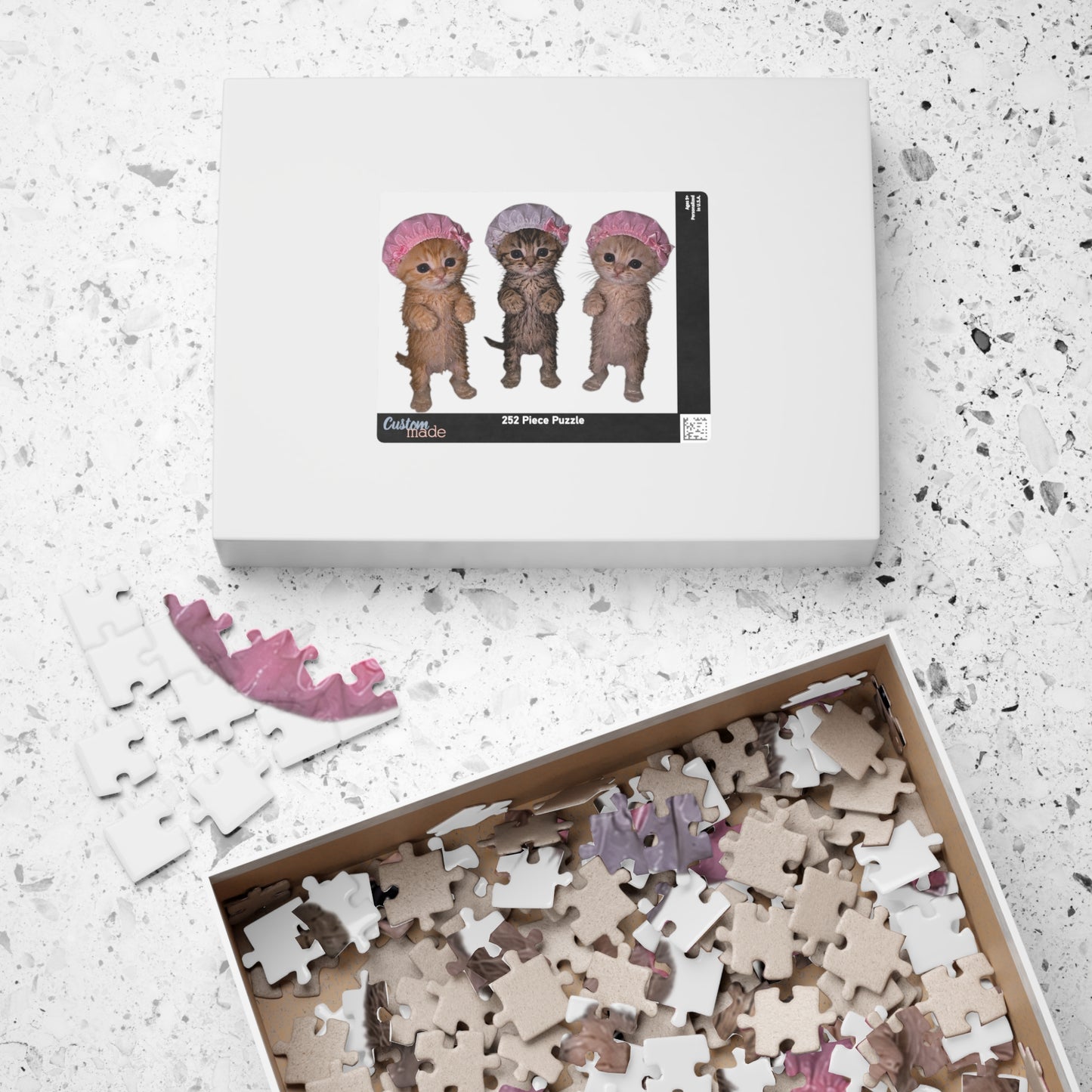 Cute Kittens in Bonnets Jigsaw Puzzle
