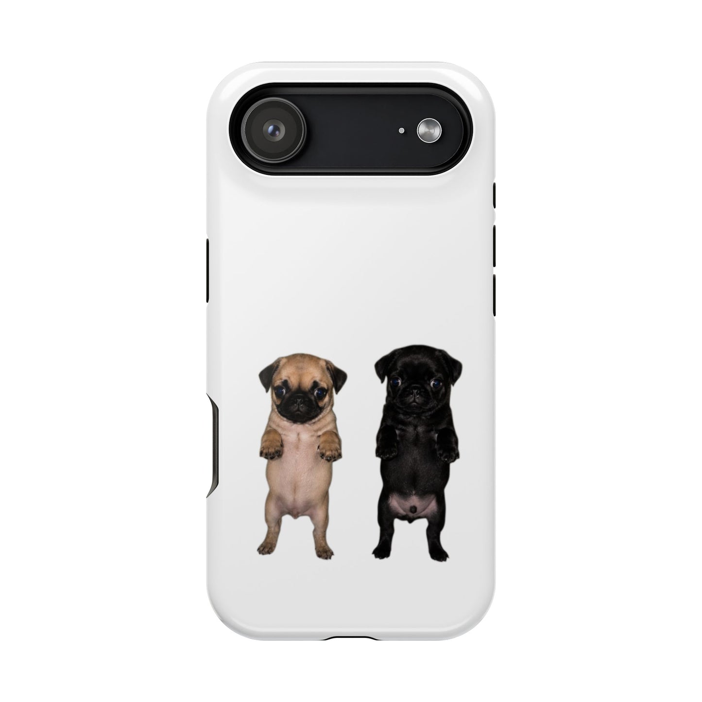 Cute Standing Pug Duo Magnetic Impact-Resistant Phone Case