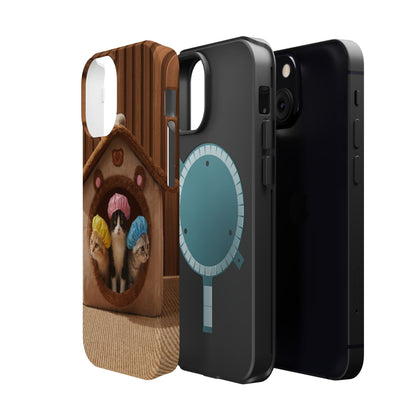 Cute Kittens in Cozy House Phone Case — Magnetic Impact-Resistant Case