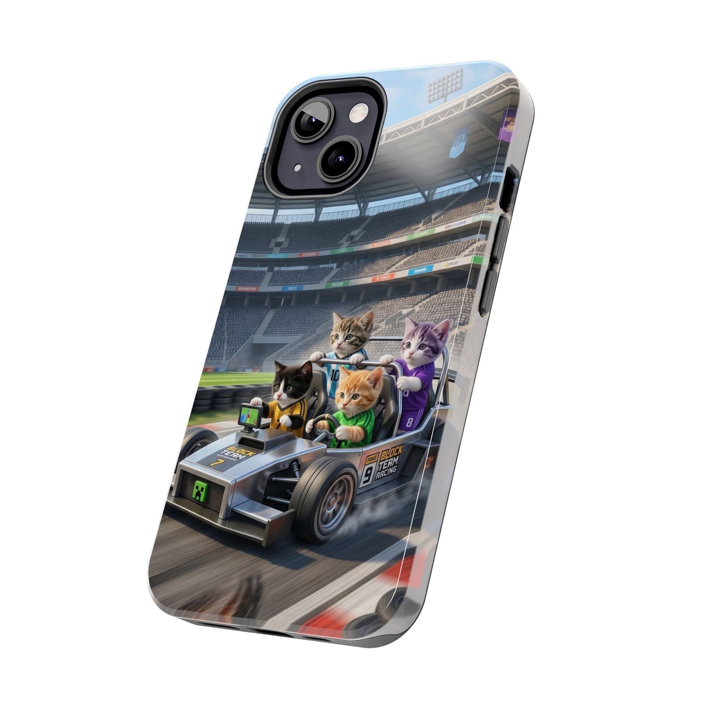Racing Cats Tough Phone Case — Cute Kittens Driving Racecar Phone Cover
