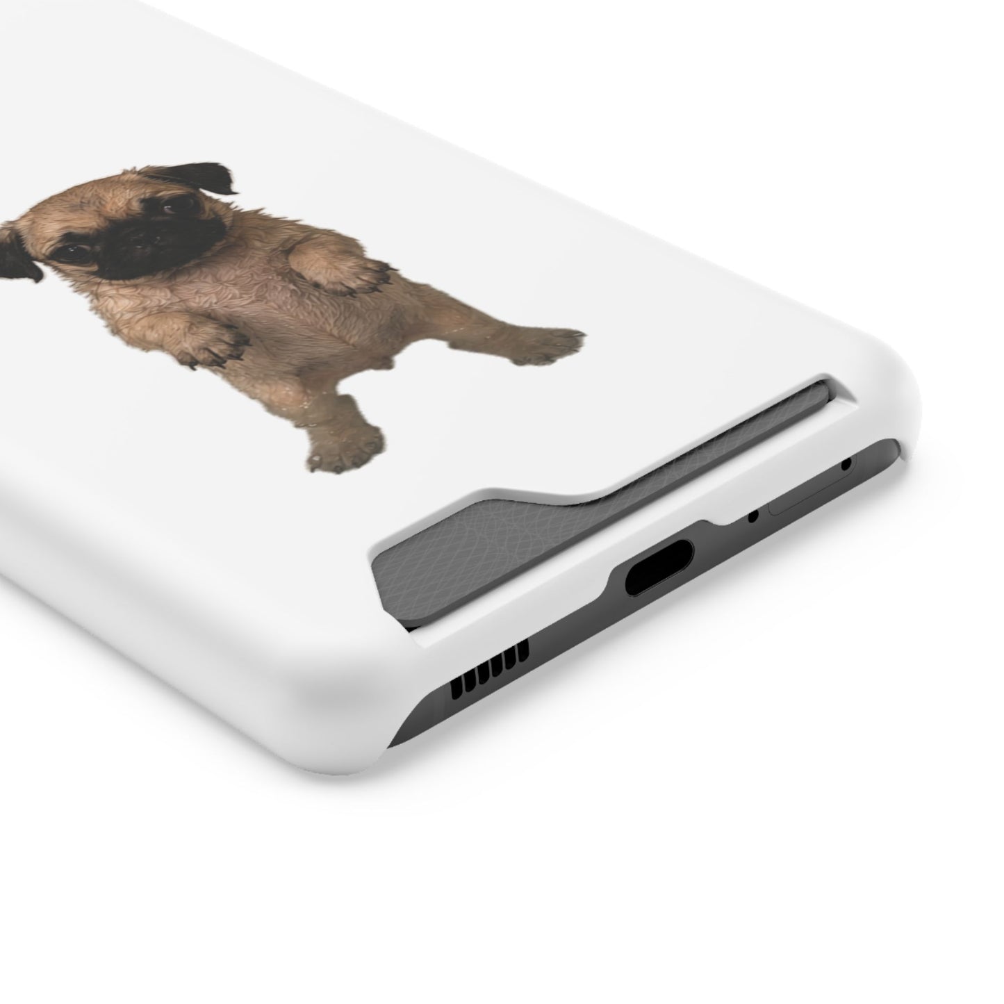 Cute Standing  Pug Card Holder Phone Case