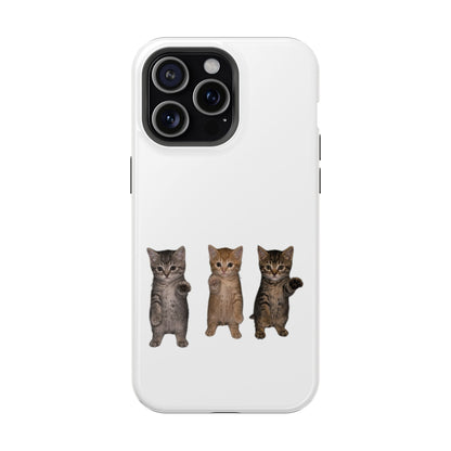 Cute Standing Trio Kittens Dancing Magnetic Impact-Resistant Phone Case