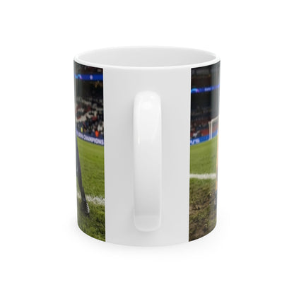 Soccer Pups Ceramic Mug — Cute Dogs Playing Football (11oz/15oz)