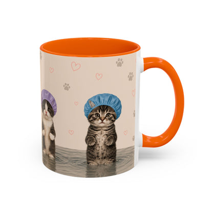 Cute Kittens in Shower Caps Accent Coffee Mug – 11/15oz
