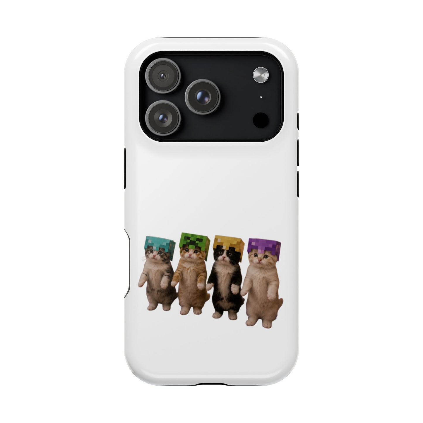 Dancing Kittens Minecraft Helmet Magnetic Impact-Resistant Phone Case