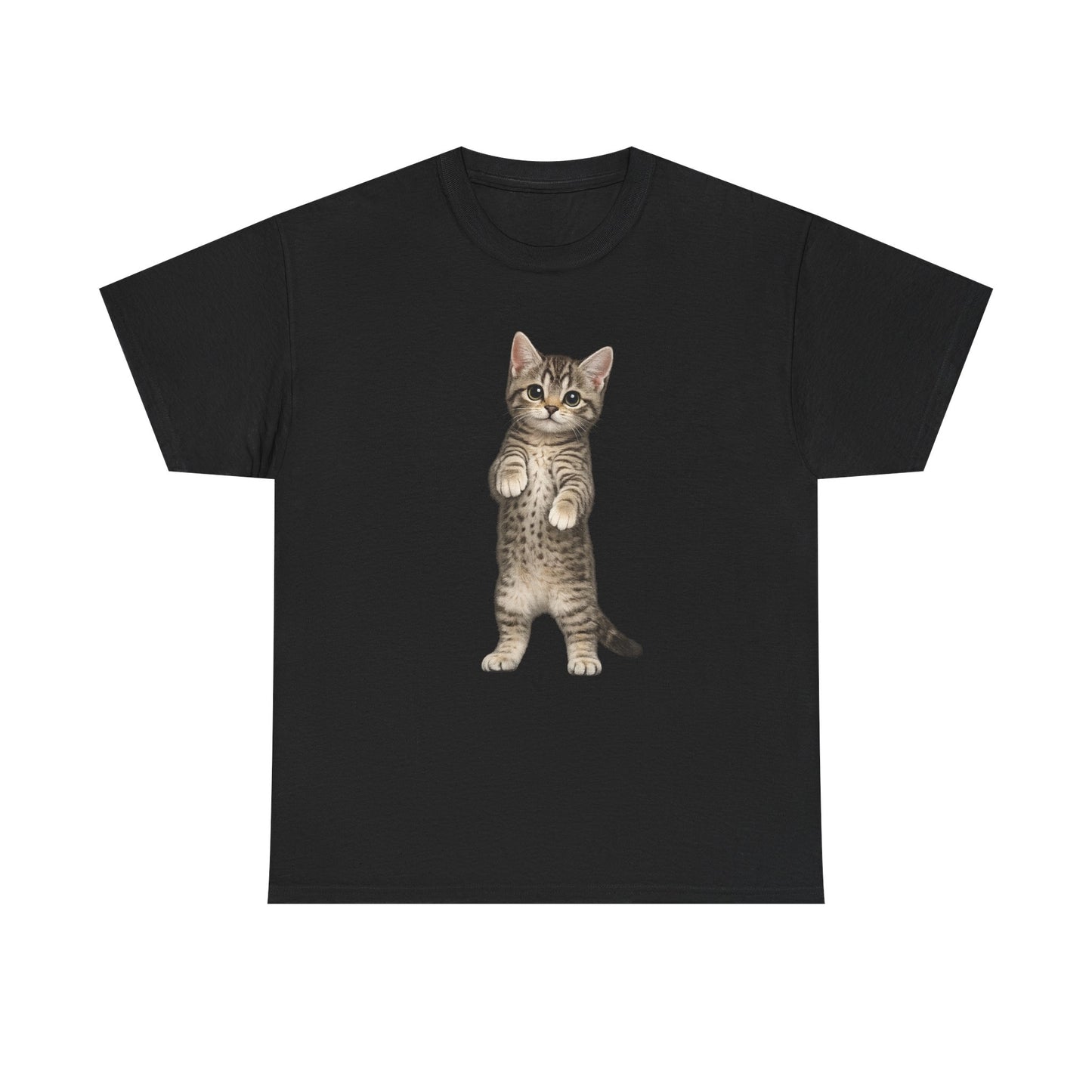 Standing Tabby Kitten T-Shirt — Cute Cat Graphic Tee for Cat Lovers