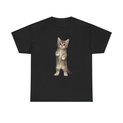 Standing Tabby Kitten T-Shirt — Cute Cat Graphic Tee for Cat Lovers