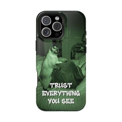 Phone Case 'Trust Everything You See' Green Dog Photo Magnetic Impact-Resistant Case